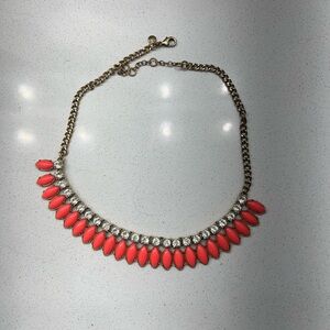 J.Crew Coral Gold Statment Necklace